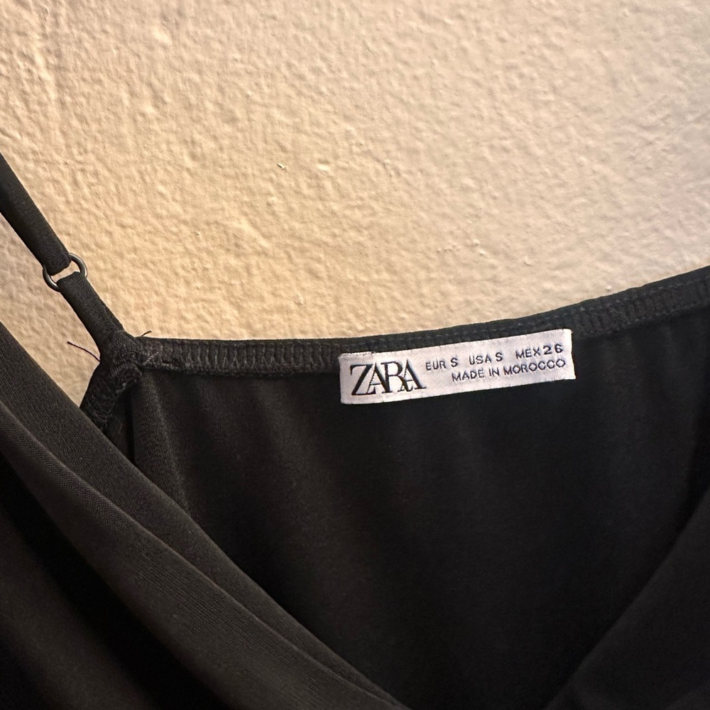 Zara Black Draped Cowl Neck Bodysuit – Size S - Picture 3 of 5